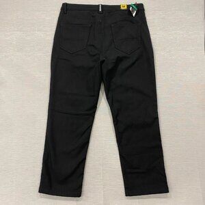 CAT Caterpillar Work Pants Mens 38 x 30 Black Canvas Fleece Lined Insulated